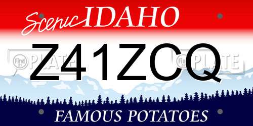 Z41ZCQ Idaho License Plate