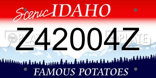 Z42004Z Idaho License Plate