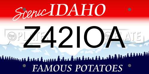 Z42IOA Idaho License Plate