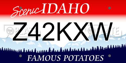 Z42KXW Idaho License Plate