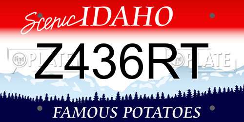 Z436RT Idaho License Plate