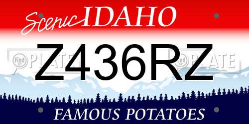 Z436RZ Idaho License Plate