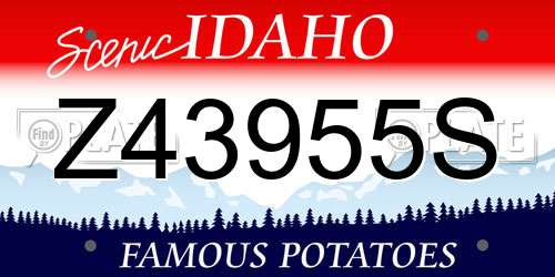 Z43955S Idaho License Plate
