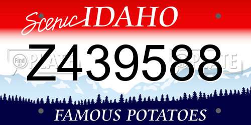 Z439588 Idaho License Plate