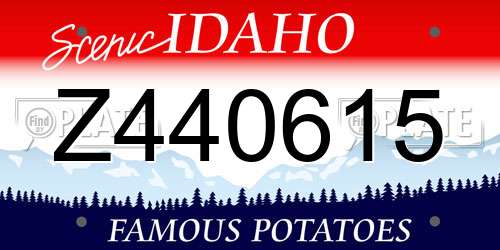 Z440615 Idaho License Plate