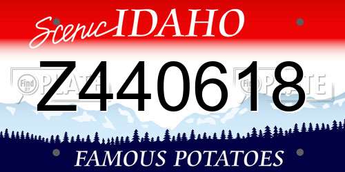 Z440618 Idaho License Plate