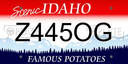 Z445OG Idaho License Plate
