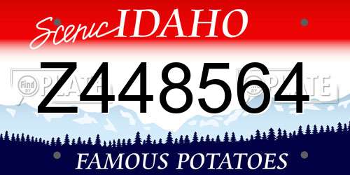 Z448564 Idaho License Plate