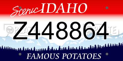 Z448864 Idaho License Plate