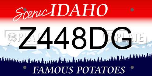 Z448DG Idaho License Plate