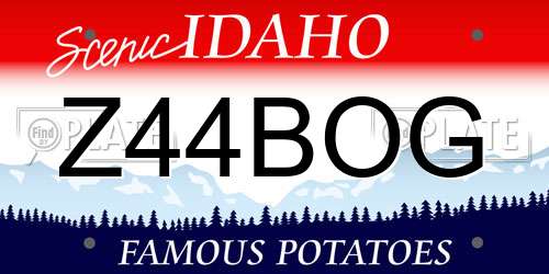 Z44BOG Idaho License Plate