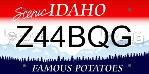 Z44BQG Idaho License Plate