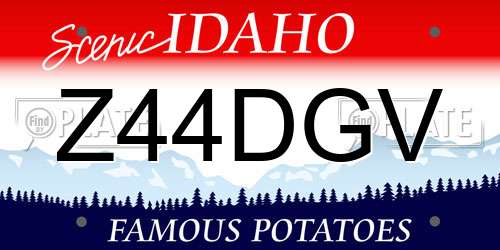 Z44DGV Idaho License Plate