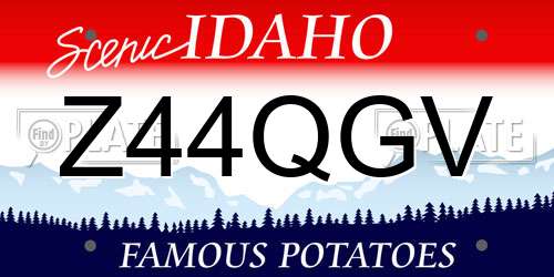 Z44QGV Idaho License Plate