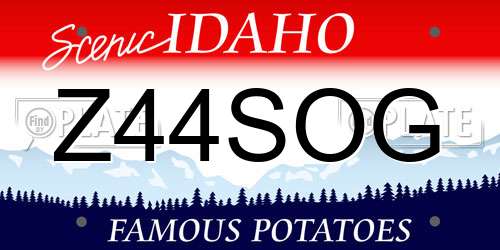 Z44SOG Idaho License Plate