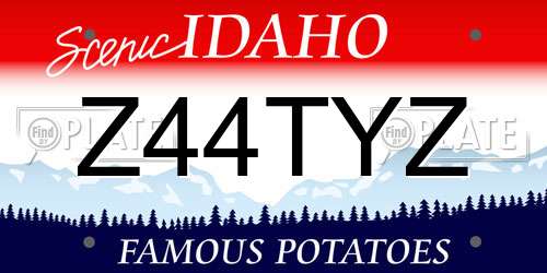 Z44TYZ Idaho License Plate