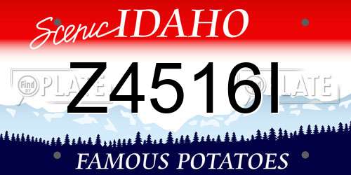 Z4516I Idaho License Plate