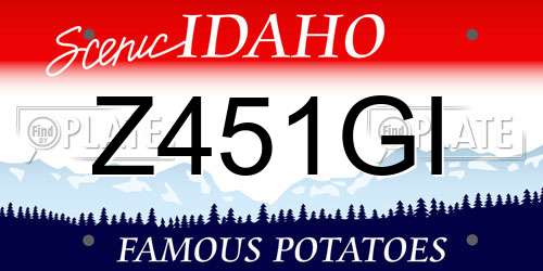 Z451GI Idaho License Plate