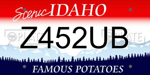 Z452UB Idaho License Plate