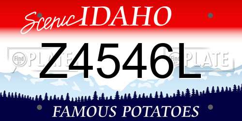 Z4546L Idaho License Plate