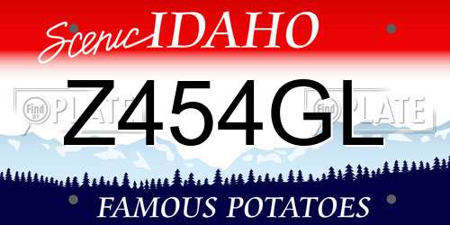 Z454GL Idaho License Plate