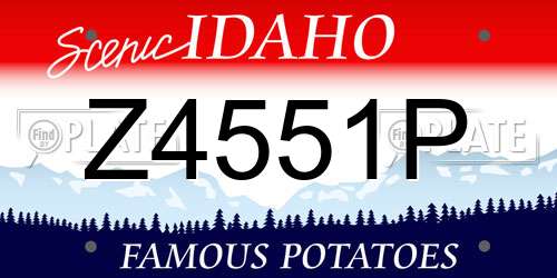 Z4551P Idaho License Plate
