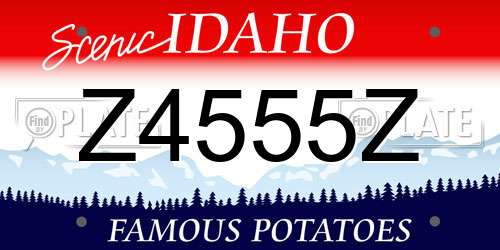 Z4555Z Idaho License Plate