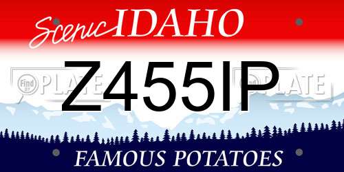 Z455IP Idaho License Plate