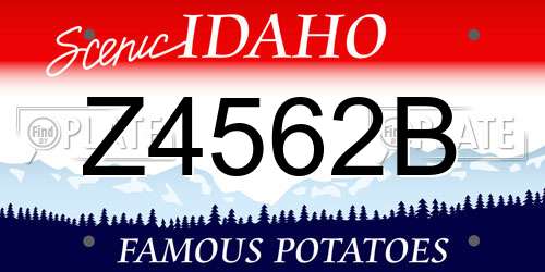 Z4562B Idaho License Plate