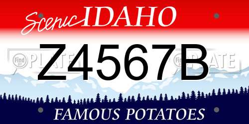 Z4567B Idaho License Plate
