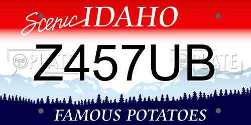 Z457UB Idaho License Plate