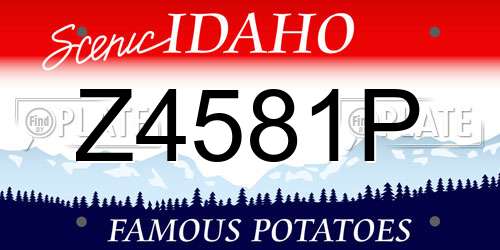 Z4581P Idaho License Plate