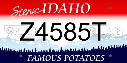 Z4585T Idaho License Plate