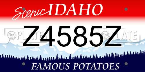 Z4585Z Idaho License Plate