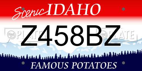 Z458BZ Idaho License Plate
