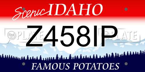 Z458IP Idaho License Plate