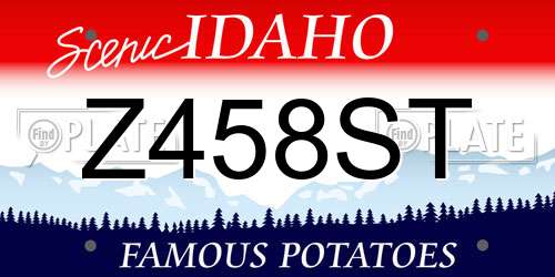 Z458ST Idaho License Plate