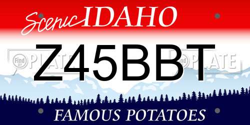 Z45BBT Idaho License Plate