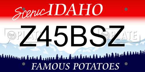 Z45BSZ Idaho License Plate