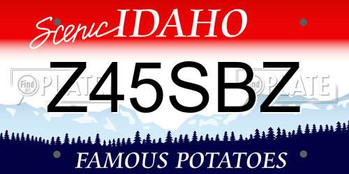 Z45SBZ Idaho License Plate