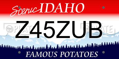 Z45ZUB Idaho License Plate