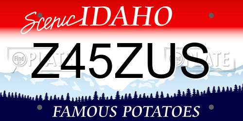 Z45ZUS Idaho License Plate