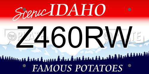 Z460RW Idaho License Plate