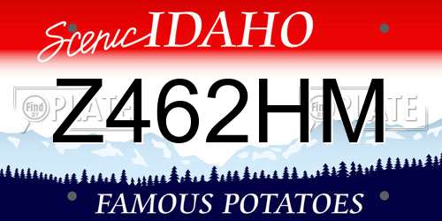 Z462HM Idaho License Plate
