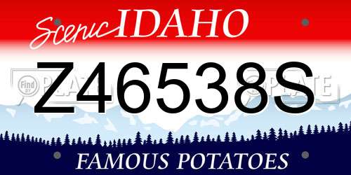 Z46538S Idaho License Plate