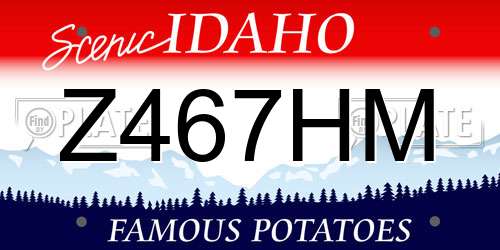 Z467HM Idaho License Plate