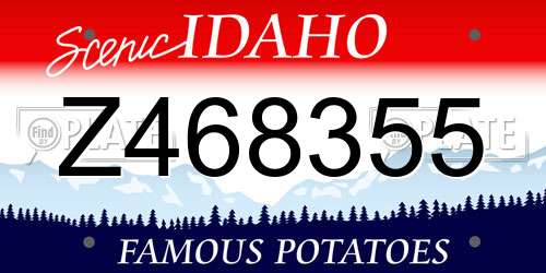 Z468355 Idaho License Plate