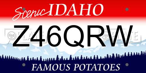 Z46QRW Idaho License Plate