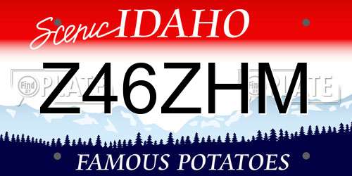 Z46ZHM Idaho License Plate