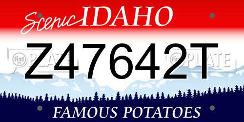 Z47642T Idaho License Plate